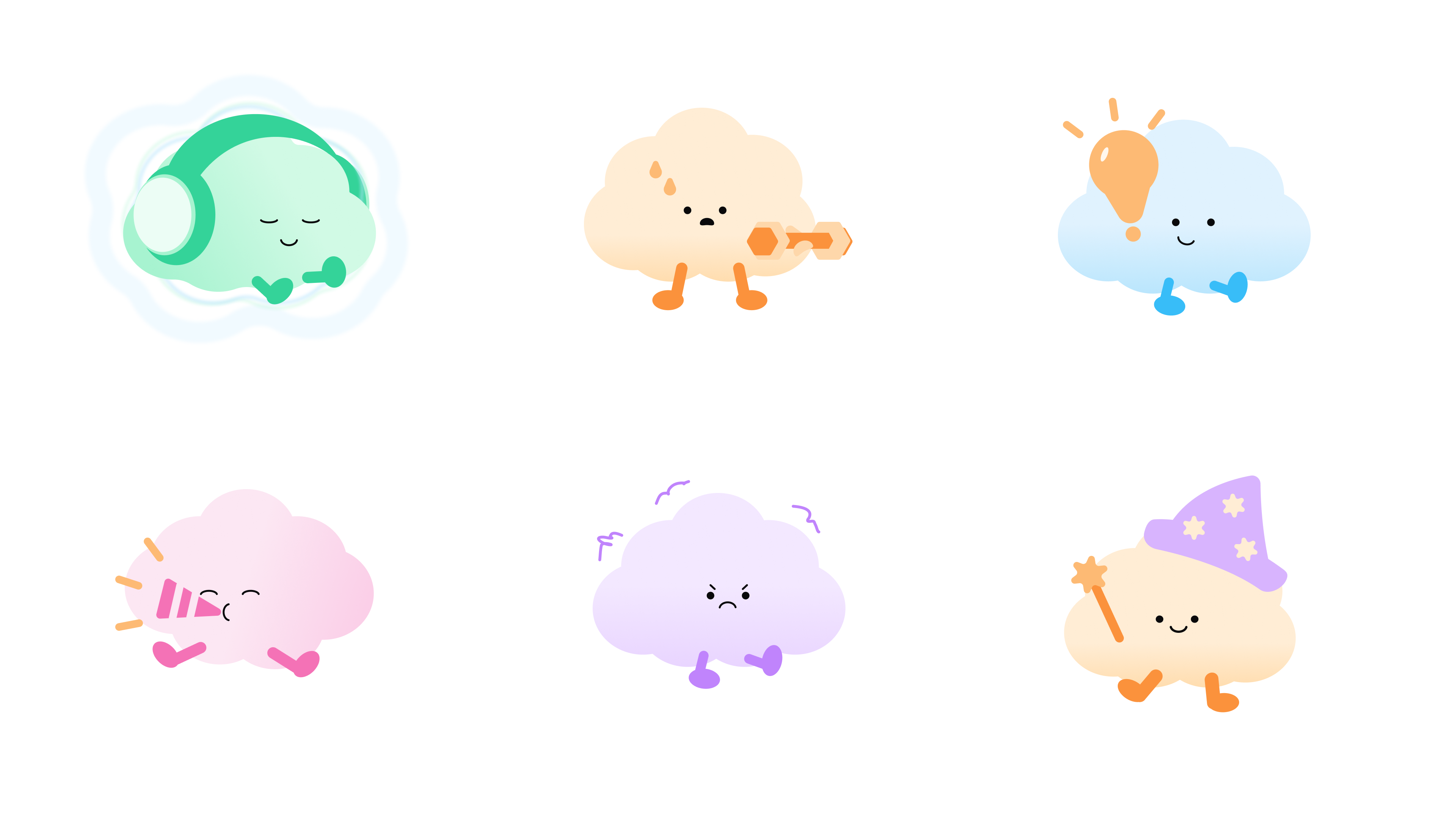 FocusUp cloud mascots