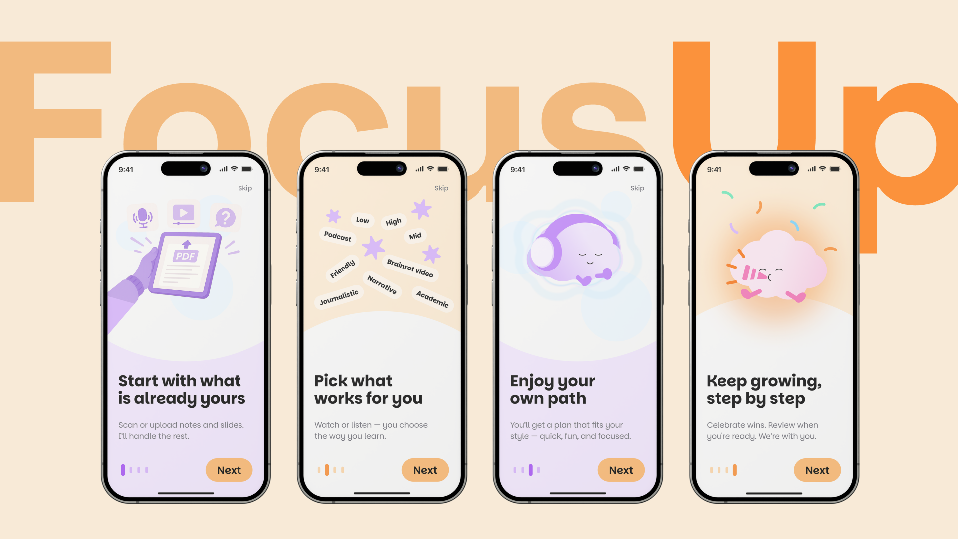FocusUp interface tutorial